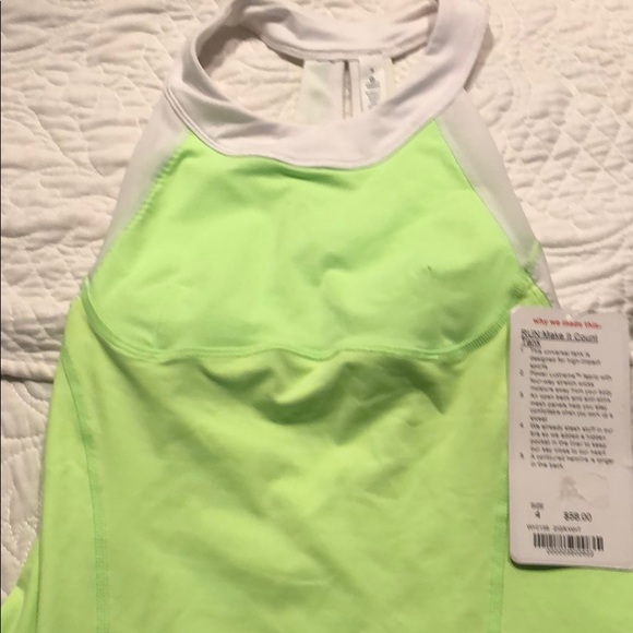 Lululemon make it count tank in zippy green - Picture 1 of 3
